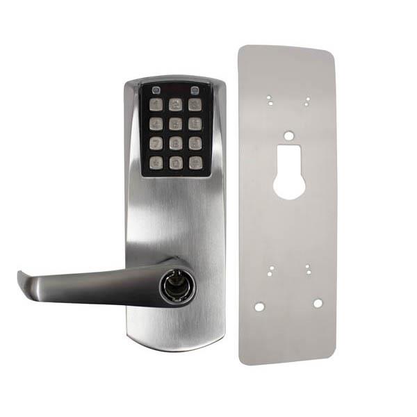 E201u-xsll-626 - E-plex-exit-trim-pb-lock-mortise-and-svr-satin